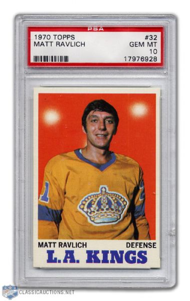 1970-71 Topps #32 - Matt Ravlich - Graded PSA 10 - None Graded Higher!