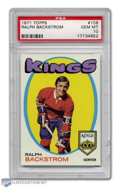 1971-72 Topps #108 - Ralph Backstrom - Graded PSA 10 - Highest Graded!