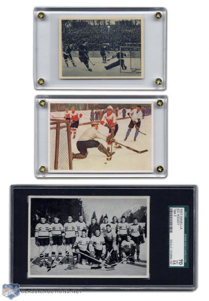 1930s Sanella & Muratti Hockey Card / Trade Card Collection of 3