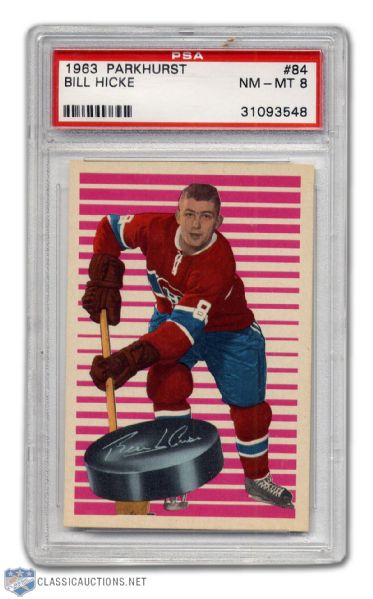 1963-64 Parkhurst #84 - Bill Hicke - Graded PSA 8