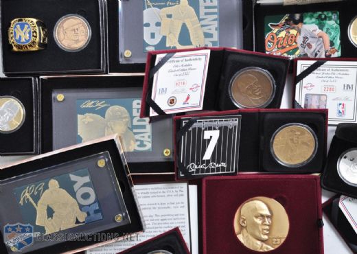 Highland Mint Bronze Mint-Card, Parkhurst 24K Hockey Cards & Various Highland Mint Pieces Collection of 73