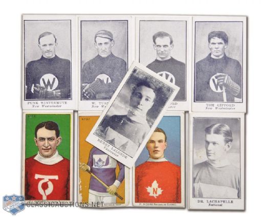 1910s Imperial Tobacco Lacrosse Card Collection of 9, Including Newsy Lalonde (2) & Paddy Moran