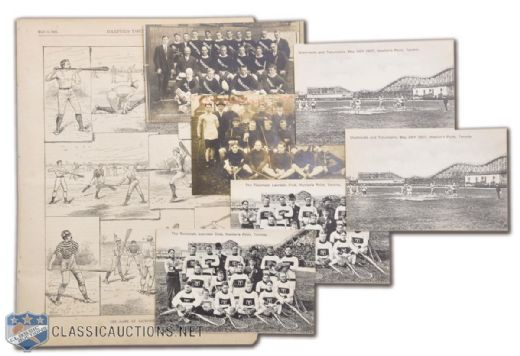 1910s Lacrosse Postcard Collection of 6, Including RPPCs of New Westminster & Brampton