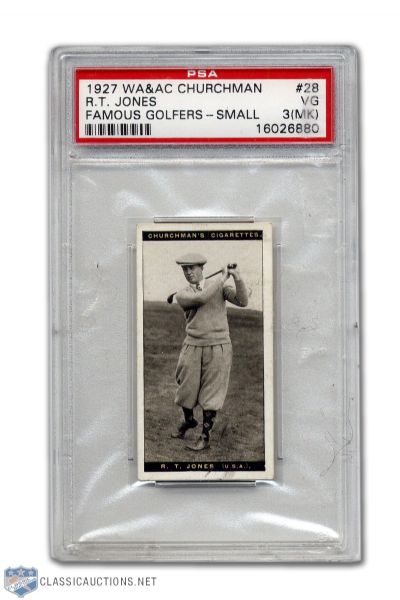 1927 Bobby Jones #28 W.A. & A.C. Churchman PSA Graded Card