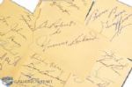 Montreal Canadiens 1952-53 Stanley Cup Champions Team-Signed Sheets by 19, Including 8 HOFers!