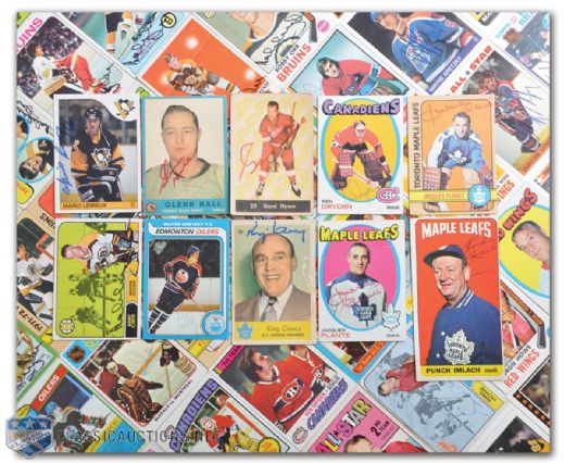 Massive 1960s, 70s & 80s Topps Autographed Hockey Card Collection of 2500+
