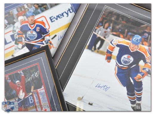 Wayne Gretzky Signed Framed Photo Collection of 3