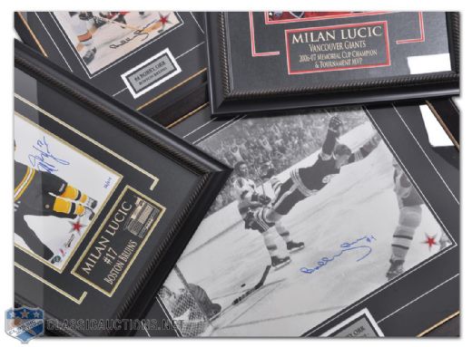Bobby Orr and Milan Lucic Signed Framed Photo Collection of 5
