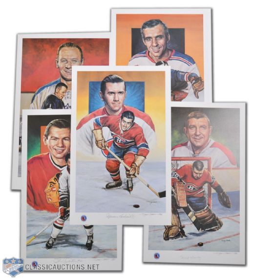 Doug Wests Legends of Hockey Limited-Edition Lithograph Collection of 5 (Each 20" x 12 1/2")