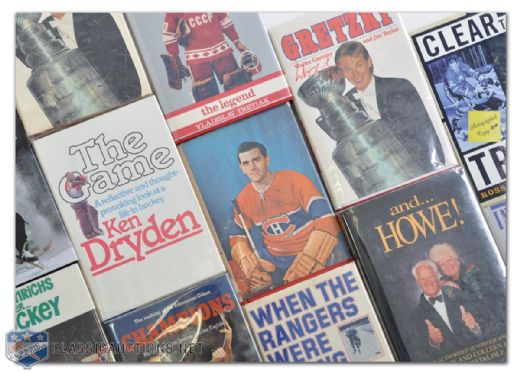 Collection of 12 Signed Hockey Books, Including Gretzky, Messier, Dryden and Maurice Richard