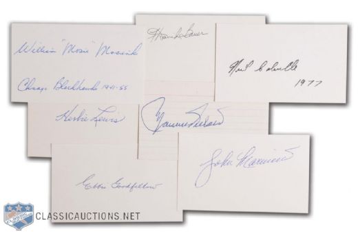 HOFers Autographed Index Card Collection of 7