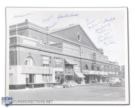 Photo of the Old Montreal Forum Autographed by 11 Canadiens Greats