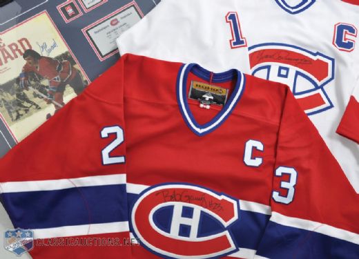 Montreal Canadiens Gainey & Cournoyer Signed Jerseys and Serge Savard Signed Frame