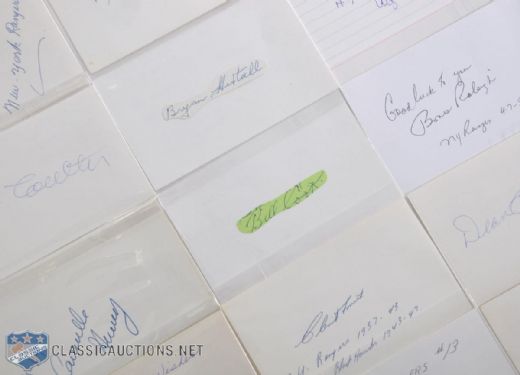 New York Rangers Autographed Index Card Collection of 14