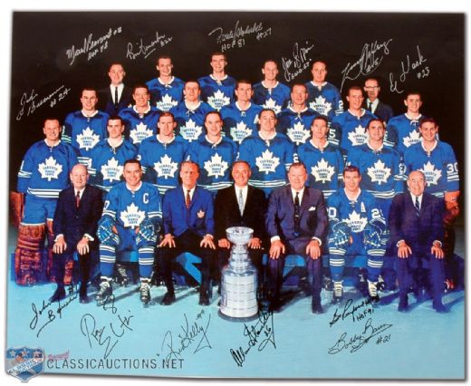 Toronto Maple Leafs 1966-67 Stanley Cup Champions Team Photo Signed by 13