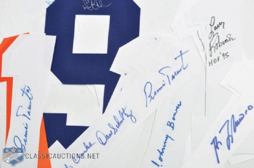 Guy Lafleur, Larry Robinson, Johnny Bower, Doug Gilmour, Bernie Parent, Bobby Clarke and Dave Schultz Signed Number Collection of 39 Plus Derek Jeter Autographed 8x10