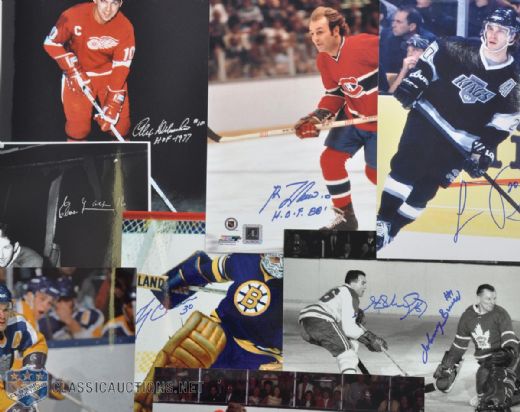 NHL Stars Signed 10x8 Photo Collection of 33, Including 14 HOFers!