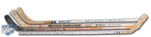Signed and Multi-Signed Hockey Stick Collection of 4