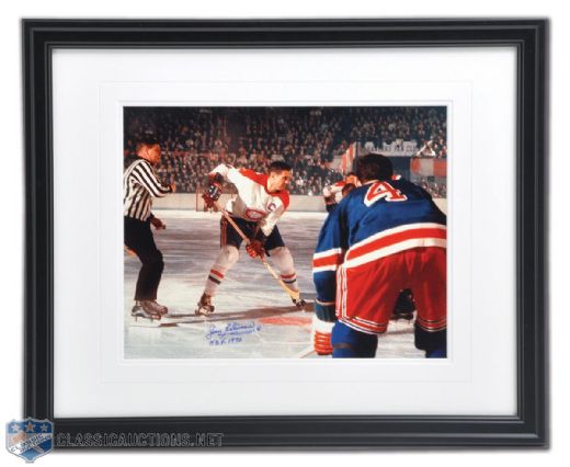 Jean Beliveau Autographed Framed Photo Display (18" x 22")