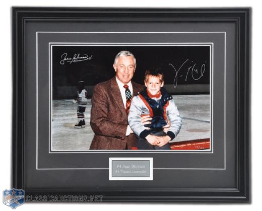 Jean Beliveau and Vincent Lecavalier Limited-Edition Autographed Framed Display (18" x 22")