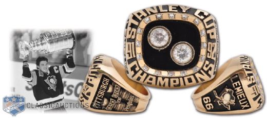 Mario Lemieux 1991-92 Pittsburgh Penguins Stanley Cup Championship 10K Gold Salesmans Sample Ring