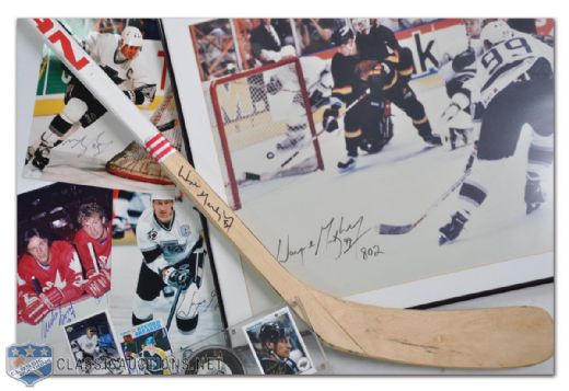 Wayne Gretzky Autographed Memorabilia Collection of 9, Featuring UDA Limited-Edition 802nd Goal Framed