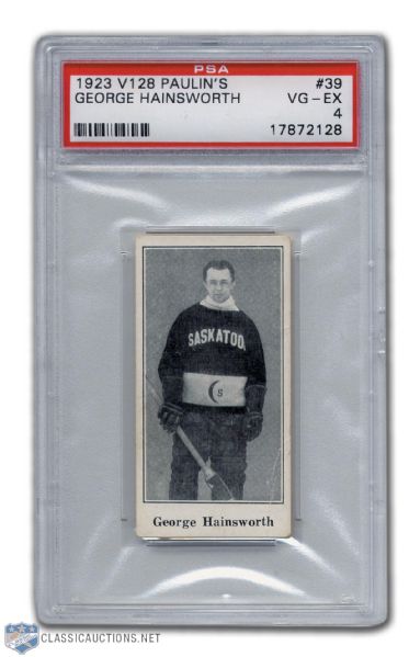 1923-24 Paulins Candy V128 #39 George Hainsworth RC- Graded PSA 4 None Graded Higher
