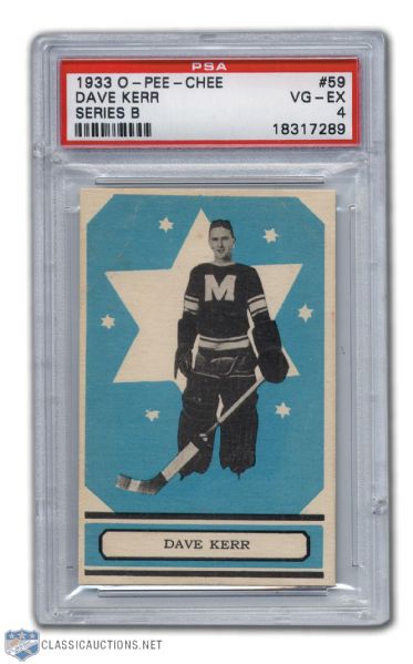 1933-34 O-Pee-Chee "Series B" #59 Dave Kerr - Graded PSA 4