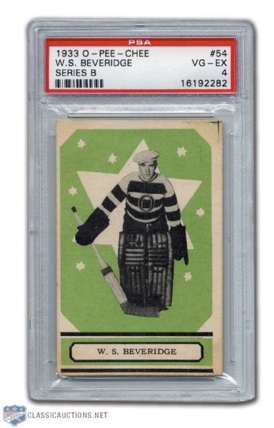 1933-34 O-Pee-Chee "Series B" #54 Bill Beveridge RC Graded PSA 4