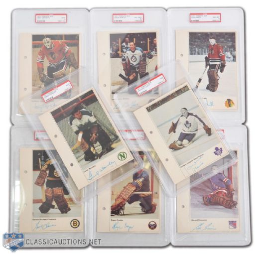 1971-72 Toronto Sun PSA Graded Goalie Photo Collection of 8 All Highest Graded!