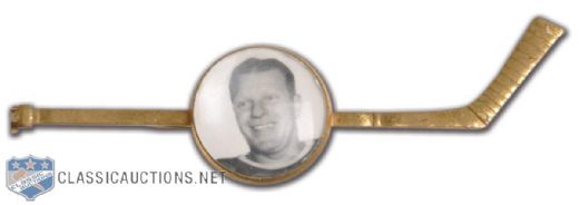 Circa 1950 Turk Broda Toronto Maple Leafs Bee Hive Premium Hockey Stick Tie Clip