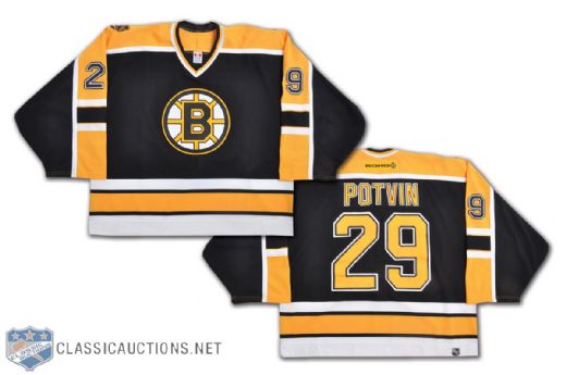 Felix Potvins 2003-04 Boston Bruins Game-Worn Jersey