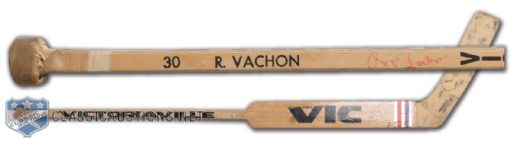 Rogatien Vachons Los Angeles Kings Signed Victoriaville Game-Used Stick