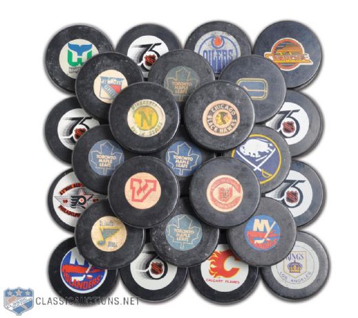 Viceroy, Inglasco and General Tire Official Game Puck Collection of 31