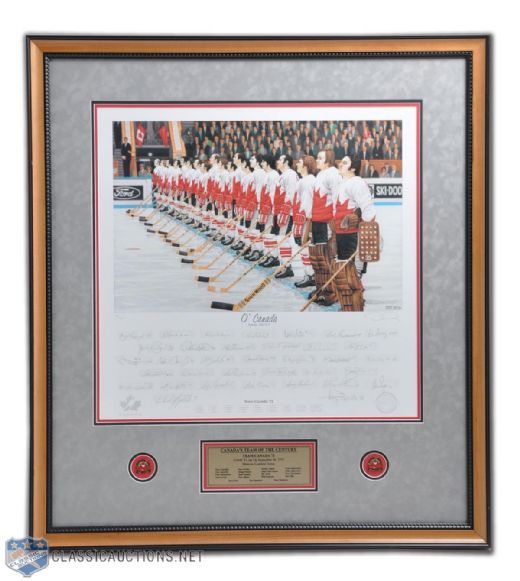 1972 Canada-Russia Series "O Canada" Team Canada Team-Signed Lithograph