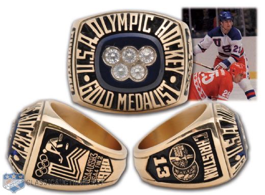 Dave Christians 1980 Team USA Olympic Gold Medal "Miracle on Ice" 10K Gold Salesmans Sample Ring