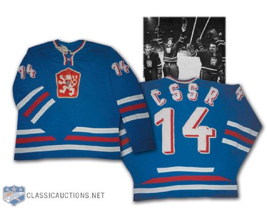 Vaclav Nedomanskys Czechoslovakia Game-Worn Jersey