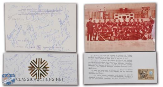 Team Russia 1968 and 1972 Winter Olympics Team-Signed Postcards Featuring Kharlamov