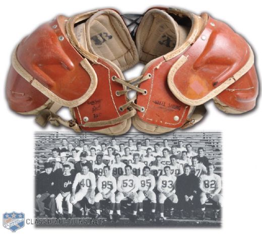 Rollin Prathers 1954 Grey Cup Edmonton Eskimos Game-Worn Shoulder Pads