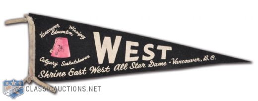 1956 CFL All-Star East-West Shrine Game Western Team Pennant