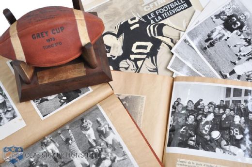 Montreal Alouettes 1955-1960 Large Annual Scrapbooks, Collection of 6 and Memorabilia Collection