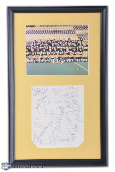 1972 Grey Cup Champion Hamilton Tiger-Cats Team-Signed Framed Montage (25" x 15 1/2")