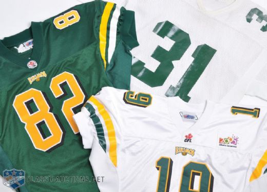 Edmonton Eskimos CFL Game-Worn Jersey Collection of 3