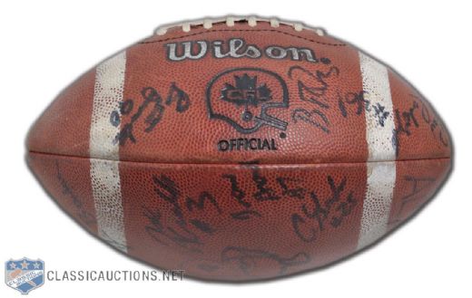 1996 Montreal Alouettes Multi-Signed Official CFL Football