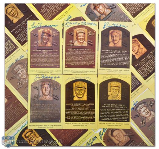 Baseball Hall of Fame Signed Yellow Postcard Collection of 115