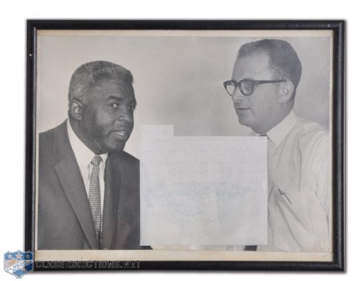 Jackie Robinson Signed Letter and Photo Framed Montage