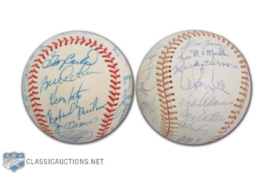 1975 Los Angeles Dodgers and 1985 New York Mets Team-Signed Baseball Collection of 2