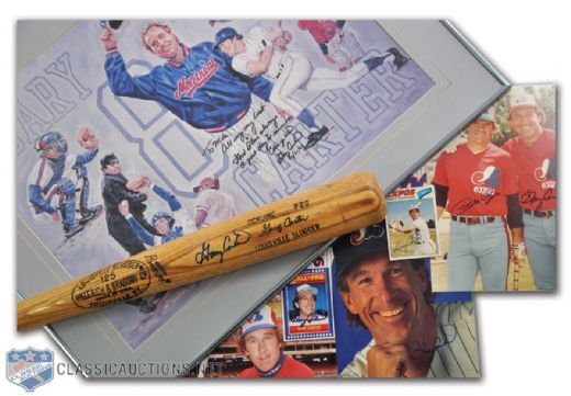 Montreal Expos Gary Carter Game-Used Bat & Signed Memorabilia Collection of 8