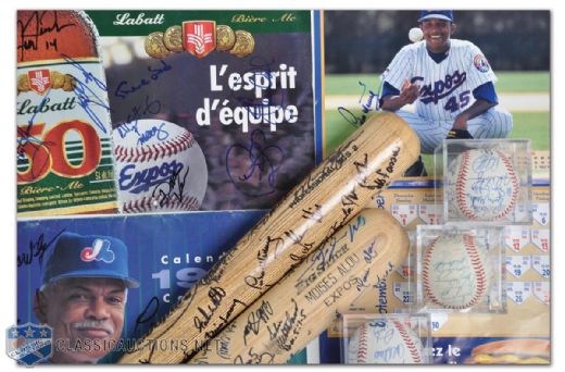 Montreal Expos Team-Signed Memorabilia Collection of 8
