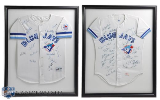 Toronto Blue Jays 1991 AL East Champion and 1992 World Series Champion Framed Team-Signed Jersey Collection of 2